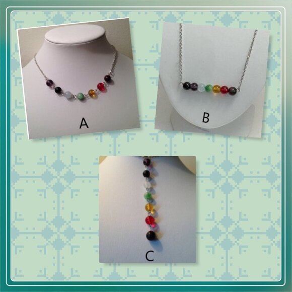 Chakra bead bar necklace NEW!! - Picture 2 of 2